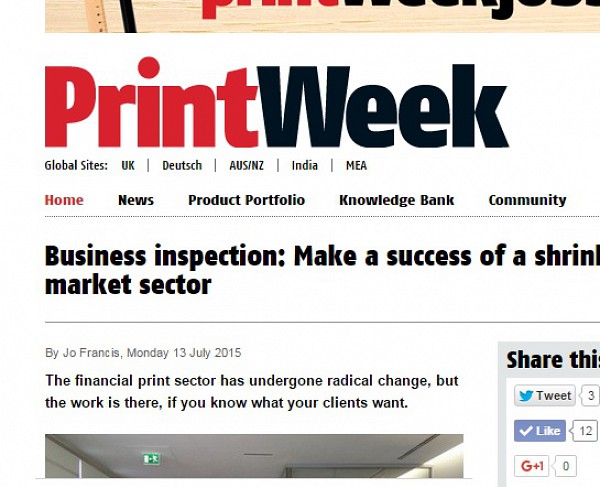 Business inspection: Make a success of a shrinking market sector : a PrintWeek article
