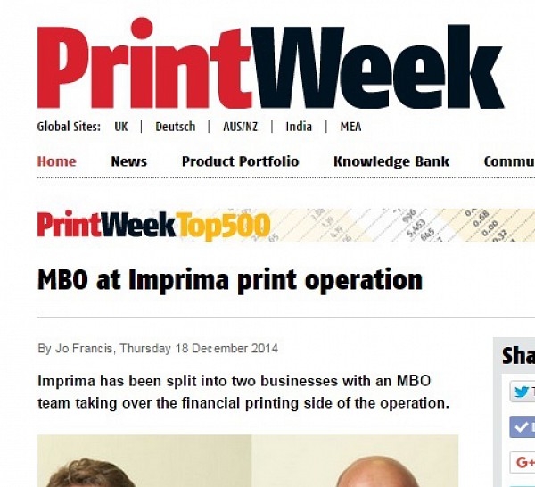 MBO at Imprima print operation - PrintWeek