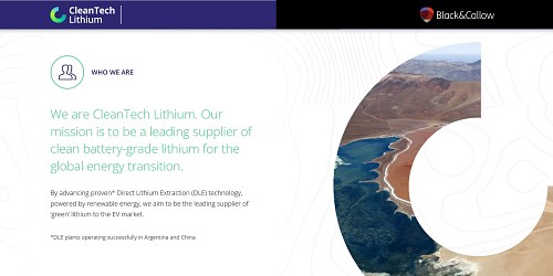 Helping power up an £8m fundraising for CleanTech Lithium PLC