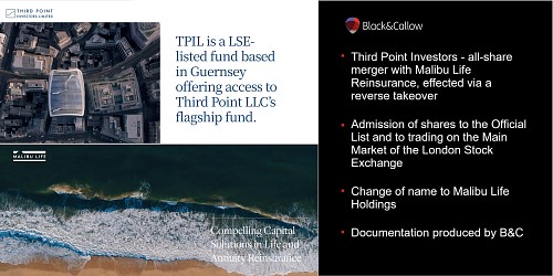 B&C helps Third Point Investors' transformative deal with Malibu Life Re