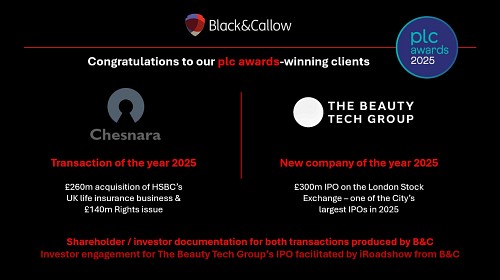 Congratulations to our PLC Awards-winning clients!