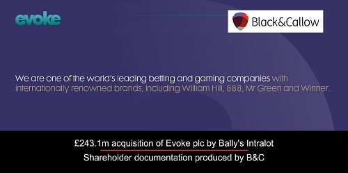 A winning combination: Evoke's £243.1m acquisition by Bally's Intralot